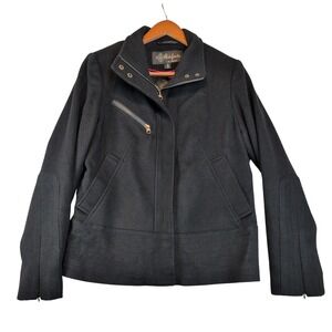 Artifacts the Collection Black Lambswool Blend Moto Jacket Size Sm